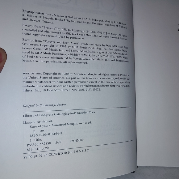 Sure of You by Armistead Maupin (1989, Hardcover) First Edition VG - Picture 4 of 4